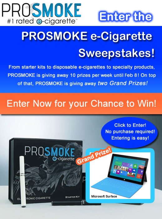 Win a Microsoft Surface pro and more great e-cigarete prizes from ProSmoke