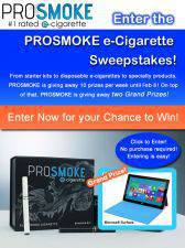 ProSmoke Sweepstakes for e-cig prizes & Micorosft Surface Pro & RT